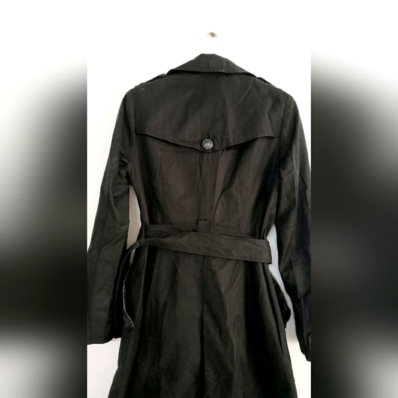 Double Breasted Trench Coat (Black) - Picture 3 of 14